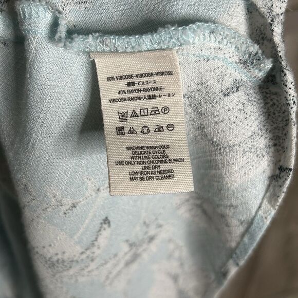 Free People Wrap Dress Size S Mini V Neckline Ruffle Floral Romantic Blue - Picture 6 of 8